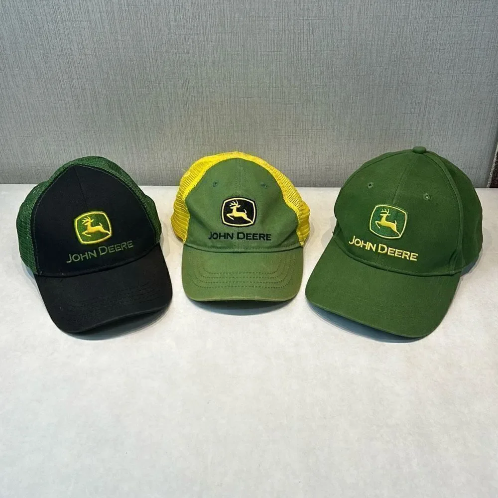 John Deere Kids Youth Toddler Hats Adjustable Snapback Mesh Trucker Set Lot of 3